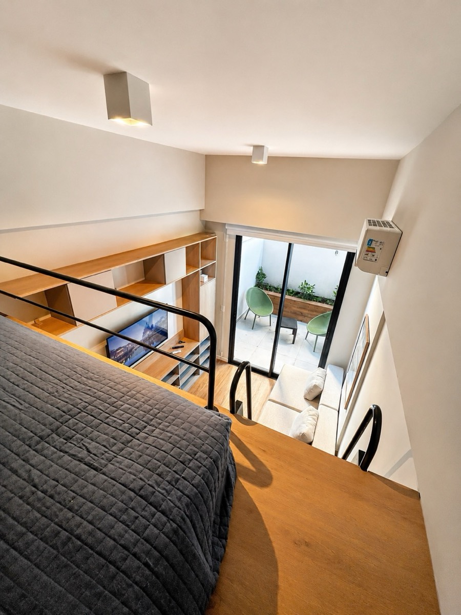Do alto: o living e o garden